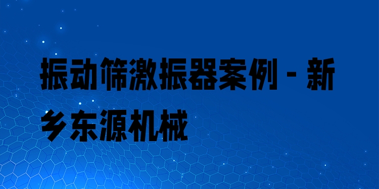 振動篩激振器案例 - 新鄉(xiāng)東源機械